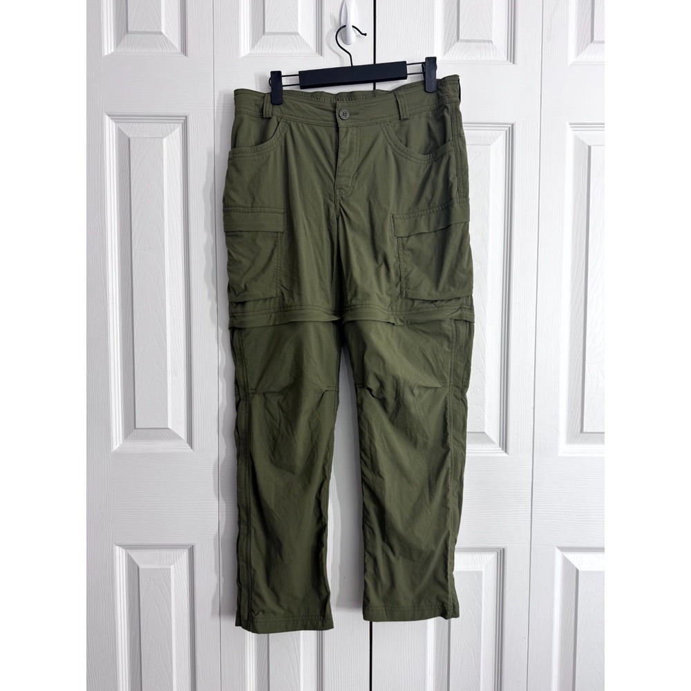 REI Co-op Cargo Pants Women's 8P Green Split-Hem Zip-Off Legs Pockets Workwear